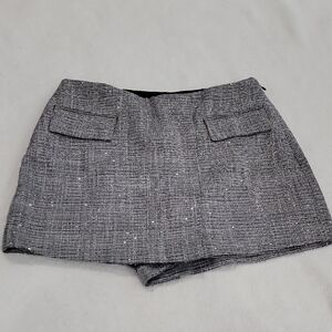 Express Black and White Tweed Skorts